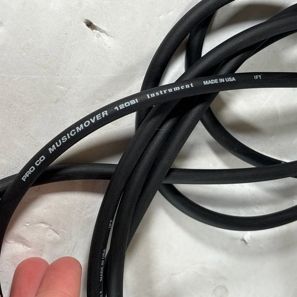 Pro Co Music Mover 25 Ft Instrument Cable Black & Green (Sweetwater)‎